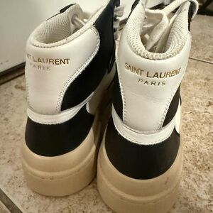 Saint Laurent Black and White High-Tops with Gold Accents NEVER BEEN WORN WOMENS